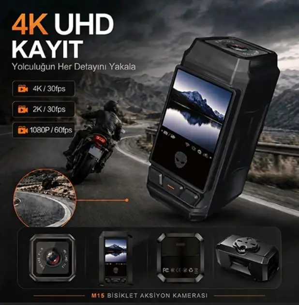 Alien Rider Aksiyon Kamerası 4K Ultra HD Geniş Açılı M15 Alien Rider Aksiyon Kamerası 4K Ultra HD Geniş Açılı M15