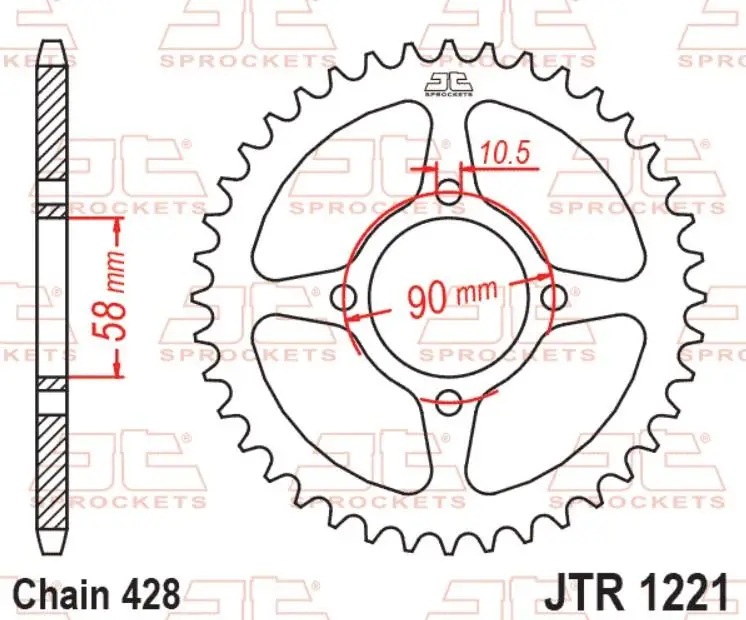 JT Motosiklet Arka Dişli CB125F 15-17 CBR125R 11-19 JTR1221.42 JT Motosiklet Arka Dişli CB125F 15-17 CBR125R 11-19 JTR1221.42