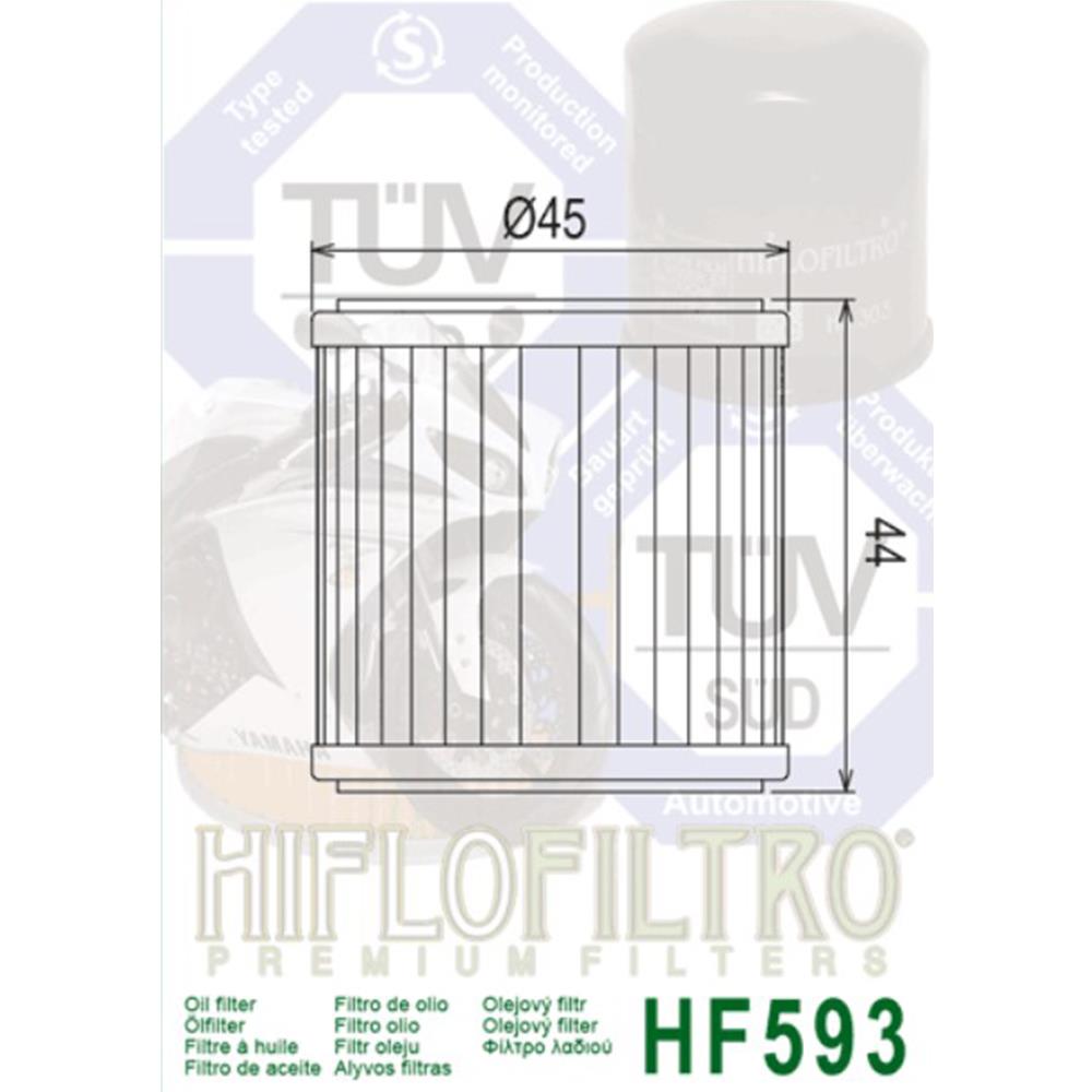 Hiflo TRK250 BN251 Yağ Filtresi HF593 Hiflo TRK250 BN251 Yağ Filtresi HF593