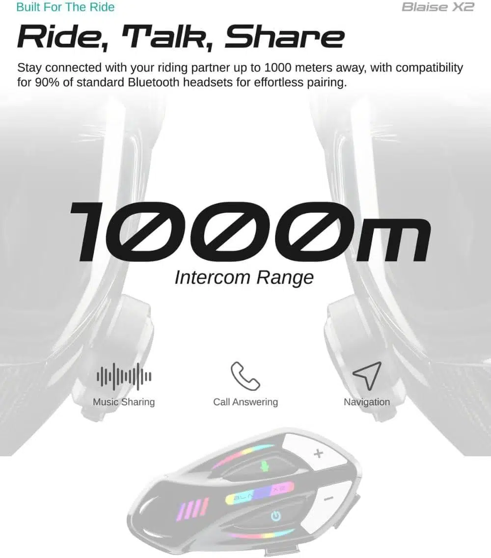 BLAISE X2 Bluetooth Motosiklet Intercom Siyah BLAISE X2 Bluetooth Motosiklet Intercom Siyah