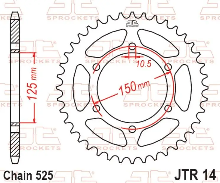 JT Motosiklet Arka Dişli 44 Diş BENELLI TRK 502X 18-23 JTR14.44 JT Motosiklet Arka Dişli 44 Diş BENELLI TRK 502X 18-23 JTR14.44