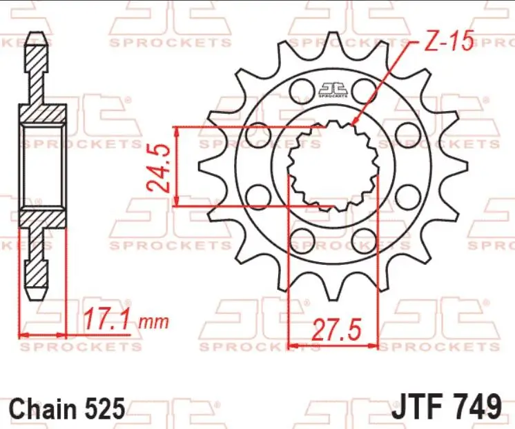 JT Motosiklet Ön Dişli Kauçuklu 16 Diş DUCATI Multistrada Panigale Diavel JTF749.16RB JT Motosiklet Ön Dişli Kauçuklu 16 Diş DUCATI Multistrada Panigale Diavel JTF749.16RB