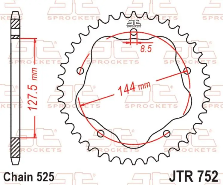 JT Motosiklet Arka Dişli 39 Diş DUCATI Monster 796 848 1100 09-12 JTR752.39 JT Motosiklet Arka Dişli 39 Diş DUCATI Monster 796 848 1100 09-12 JTR752.39