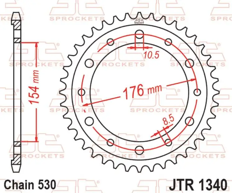 JT Motosiklet Arka Dişli 44 Diş CB1000R 08-16 VFR800 JTR1340.44 JT Motosiklet Arka Dişli 44 Diş CB1000R 08-16 VFR800 JTR1340.44