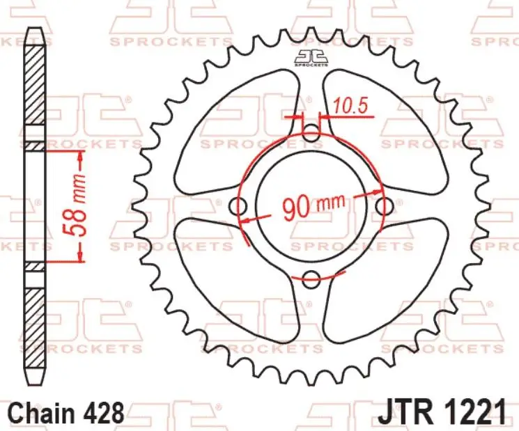 JT Motosiklet Arka Dişli HONDA CB125F 15-20 JTR1221.45 JT Motosiklet Arka Dişli HONDA CB125F 15-20 JTR1221.45