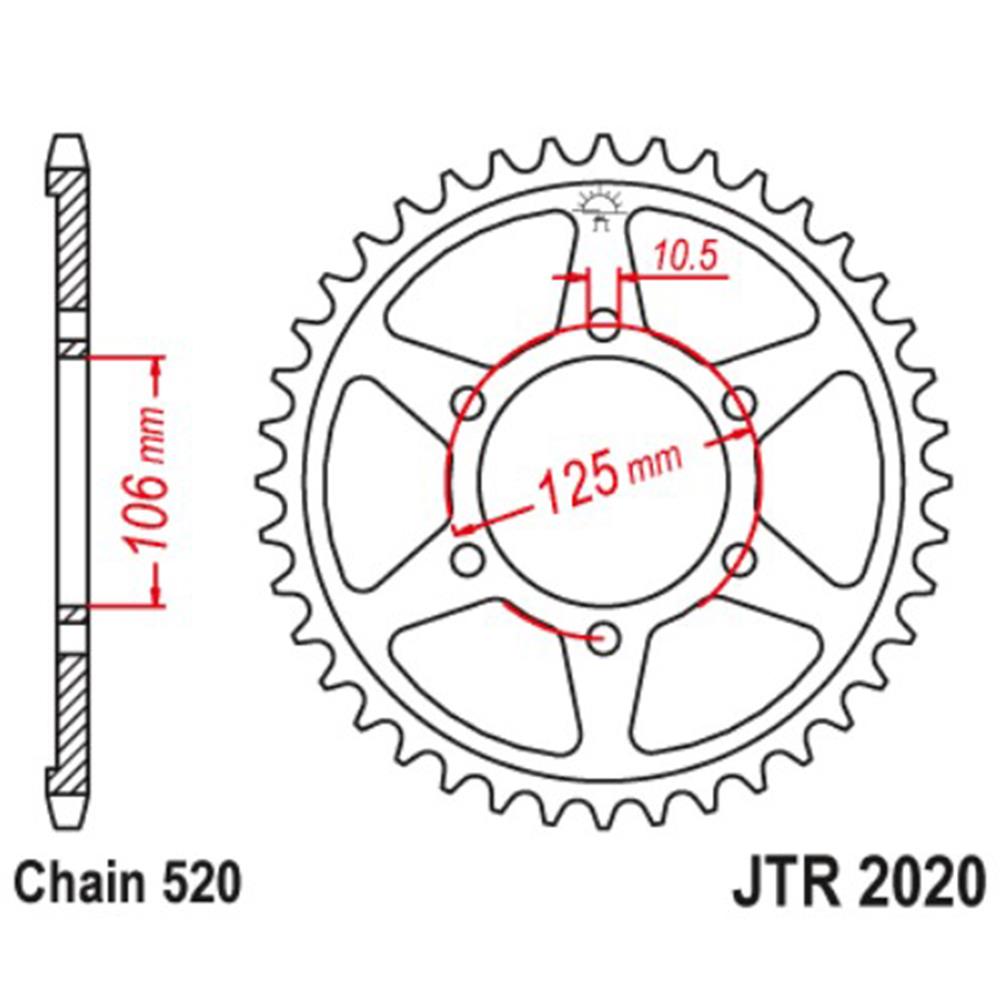 JT Motosiklet Arka Dişli 660 TİGER SPORT/660 TRİDENT JTR2020.51 JT Motosiklet Arka Dişli 660 TİGER SPORT/660 TRİDENT JTR2020.51