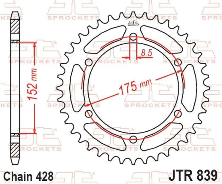 JT Motosiklet Arka Dişli 53 Diş YAMAHA WR125 09-15 JTR839.53 JT Motosiklet Arka Dişli 53 Diş YAMAHA WR125 09-15 JTR839.53