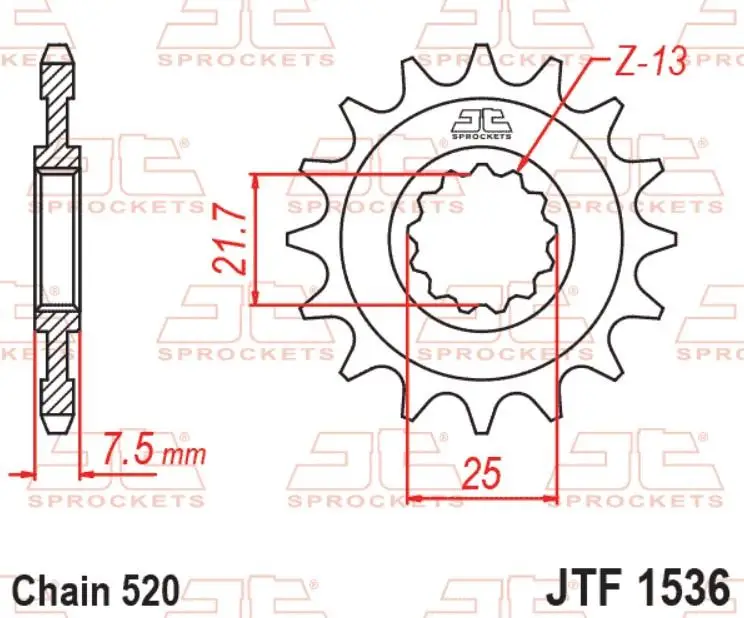 JT Motosiklet Ön Dişli Kawasaki ZX6R 16 Diş JTF1536.16RB JT Motosiklet Ön Dişli Kawasaki ZX6R 16 Diş JTF1536.16RB