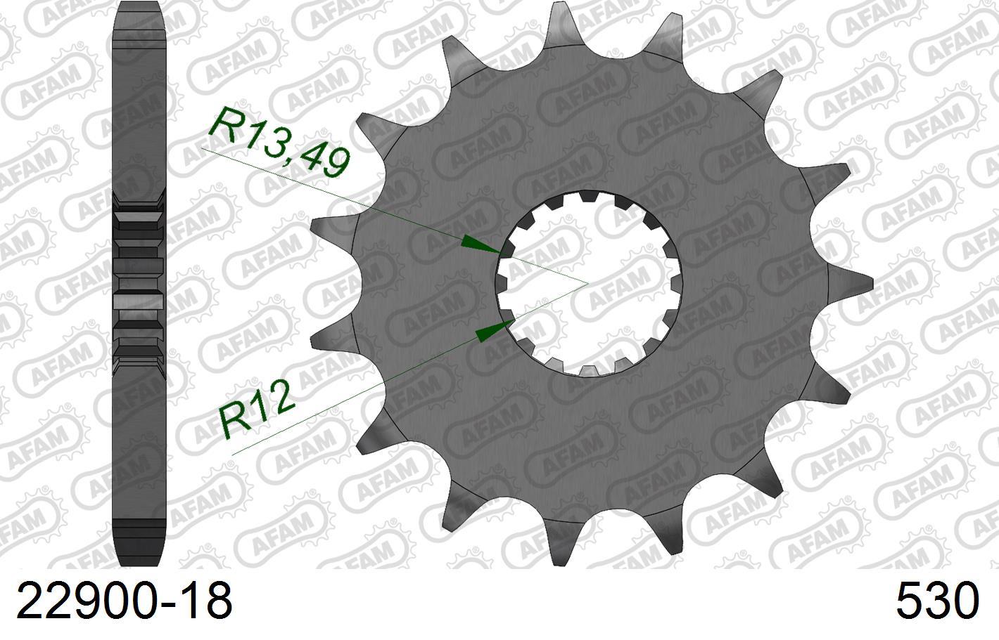 AFAM SUZUKI GSX-1300R HAYABUSA / KAWASAKI NINJA H2/R ÇELİK ÖN DİŞLİ #530 22900-18 AFAM SUZUKI GSX-1300R HAYABUSA / KAWASAKI NINJA H2/R ÇELİK ÖN DİŞLİ #530 22900-18