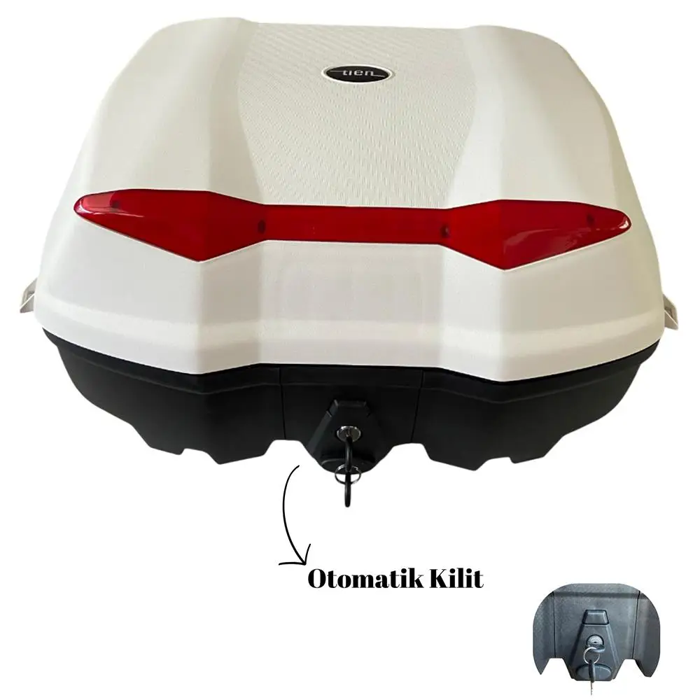 TIEN SC52 Motosiklet Çantası 52 Litre Beyaz Üst Taşıma Demirli TIEN SC52 Motosiklet Çantası 52 Litre Beyaz Üst Taşıma Demirli